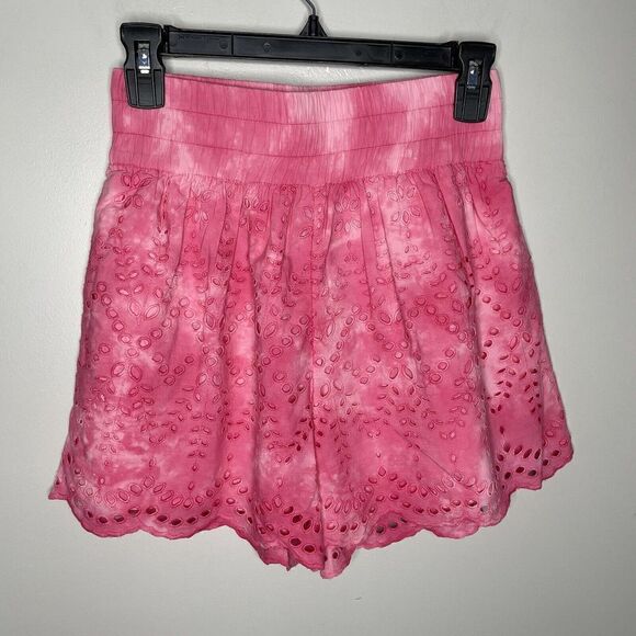 GENERATION LOVE Womens Pink Eyelet Ferris Embroidered Shorts NEW Scalloped Sz S - Picture 4 of 12